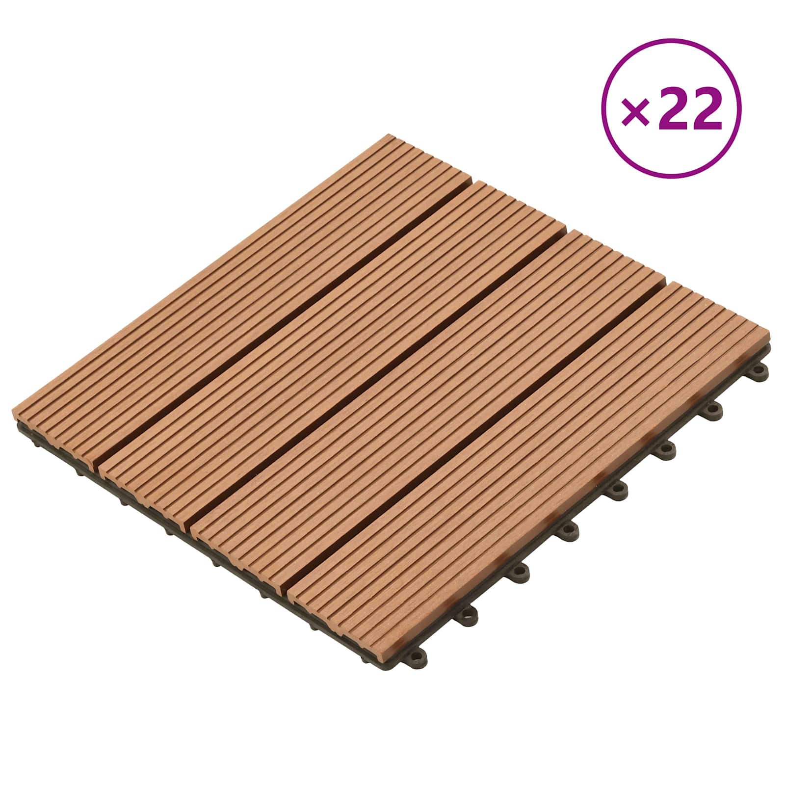 Pločice za decking 22 pcs Smeđa 30 x 30 cm Drvoplastična smjesa