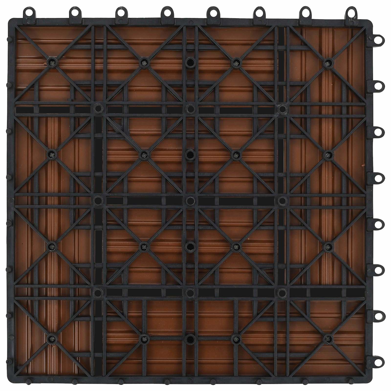 Pločice za decking 22 pcs Smeđa 30 x 30 cm Drvoplastična smjesa