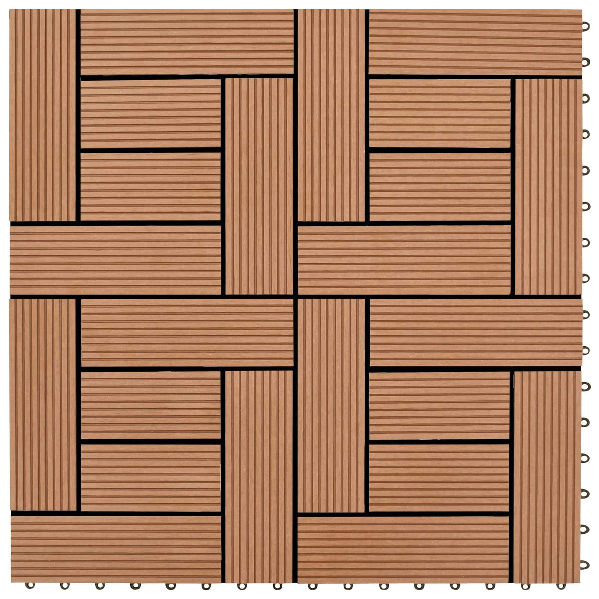 Pločice za decking 22 pcs Smeđa 30 x 30 cm Drvoplastična smjesa