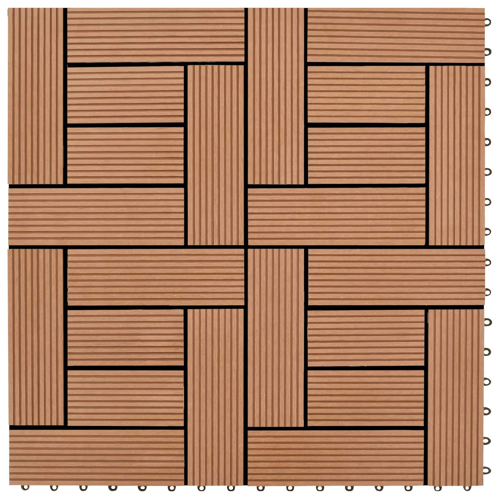 Pločice za decking 22 pcs Smeđa 30 x 30 cm Drvoplastična smjesa