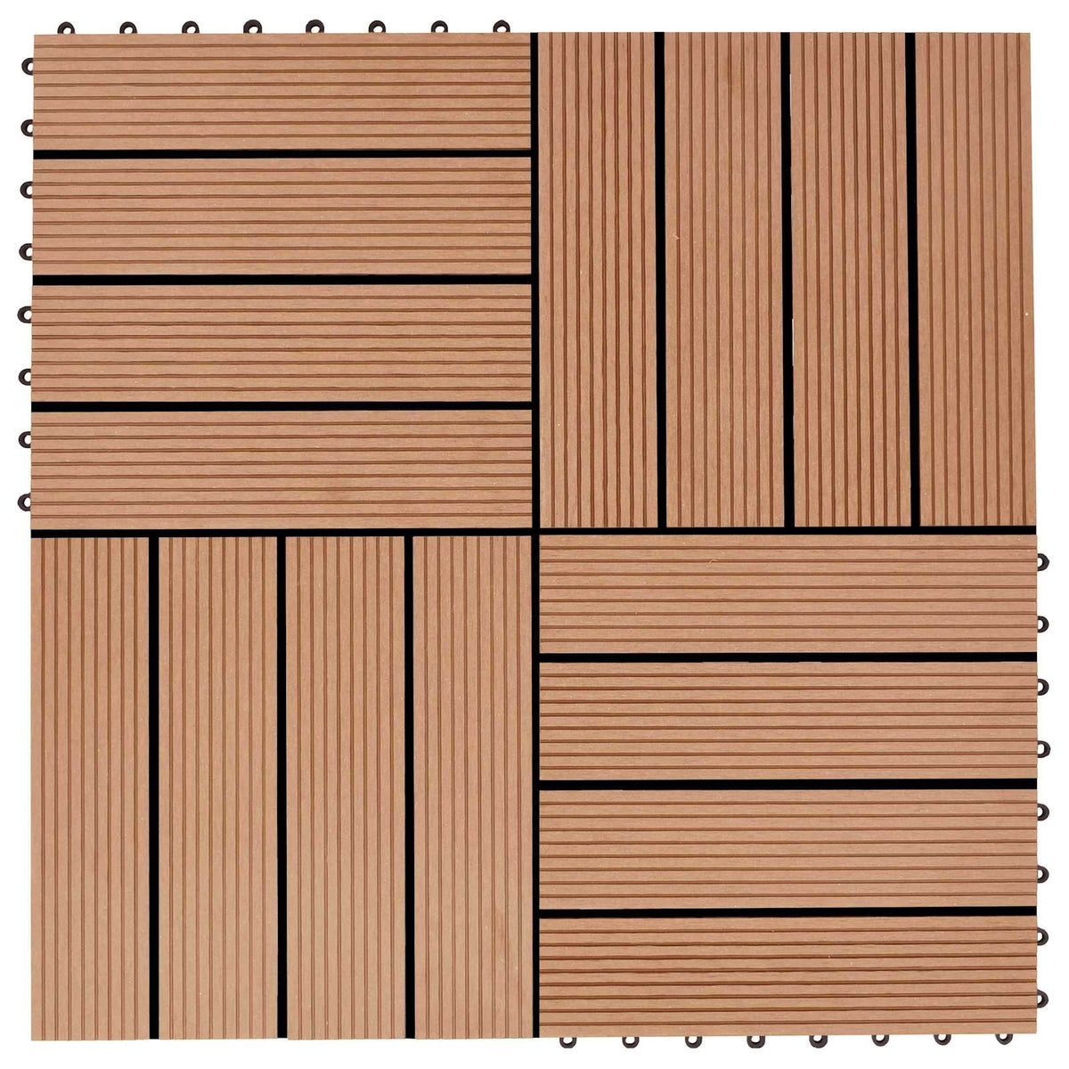 Pločice za decking 22 pcs Tikovina 30 x 30 cm