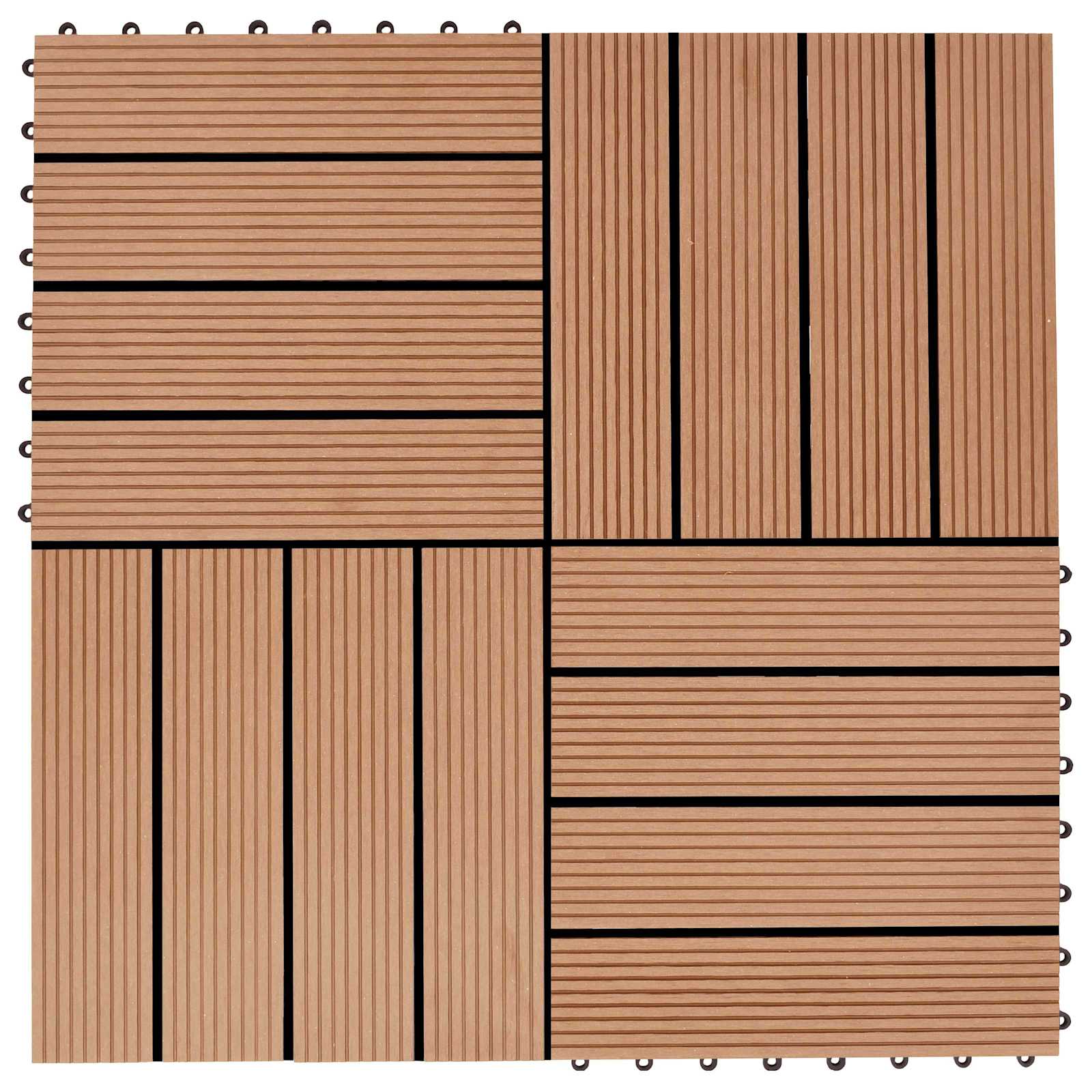 Pločice za decking 22 pcs Tikovina 30 x 30 cm