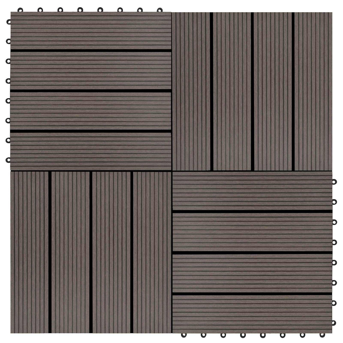 Pločice za decking 22 pcs Tamno smeđa 30 x 30 cm