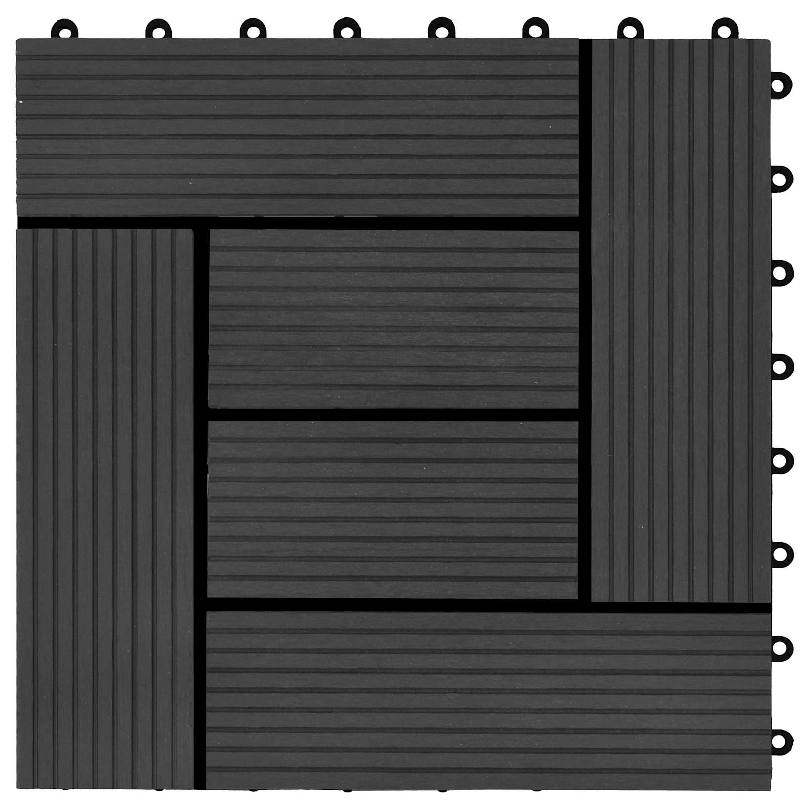 Pločice za decking 22 pcs Crna 30 x 30 cm Drvoplastična smjesa