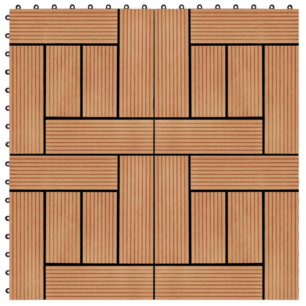 Pločice za decking 22 pcs Tikovina 30 x 30 cm