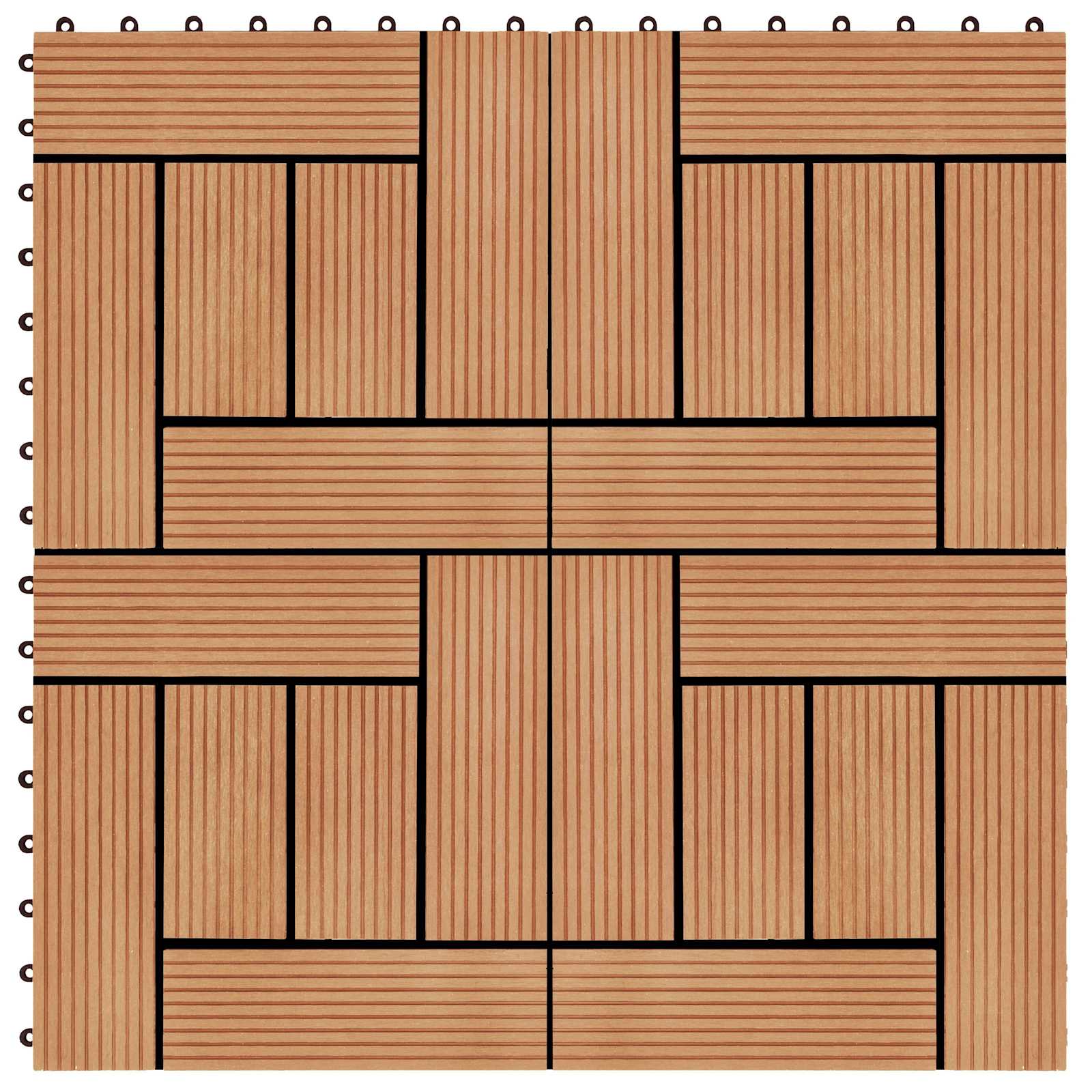 Pločice za decking 22 pcs Tikovina 30 x 30 cm
