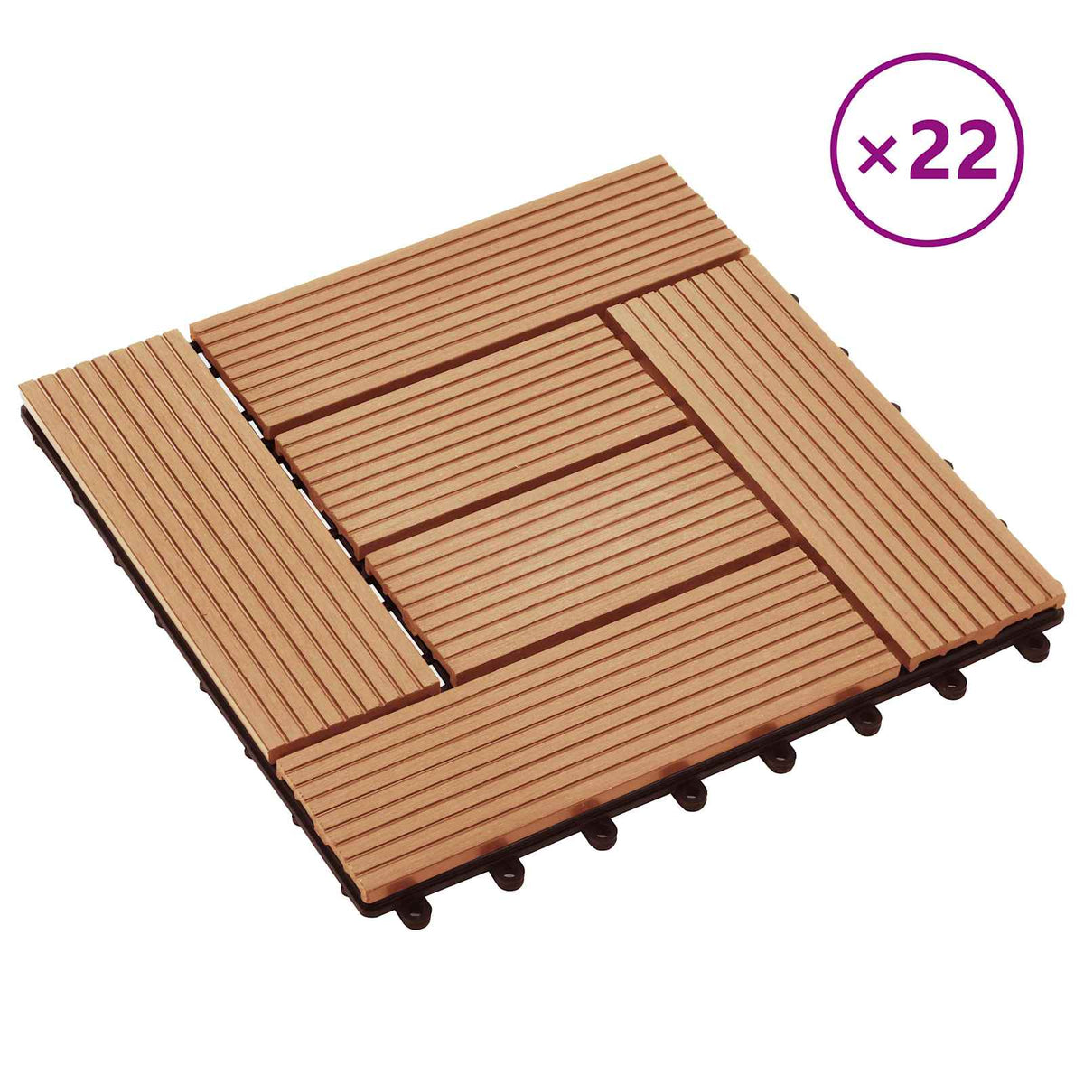 Pločice za decking 22 pcs Tikovina 30 x 30 cm