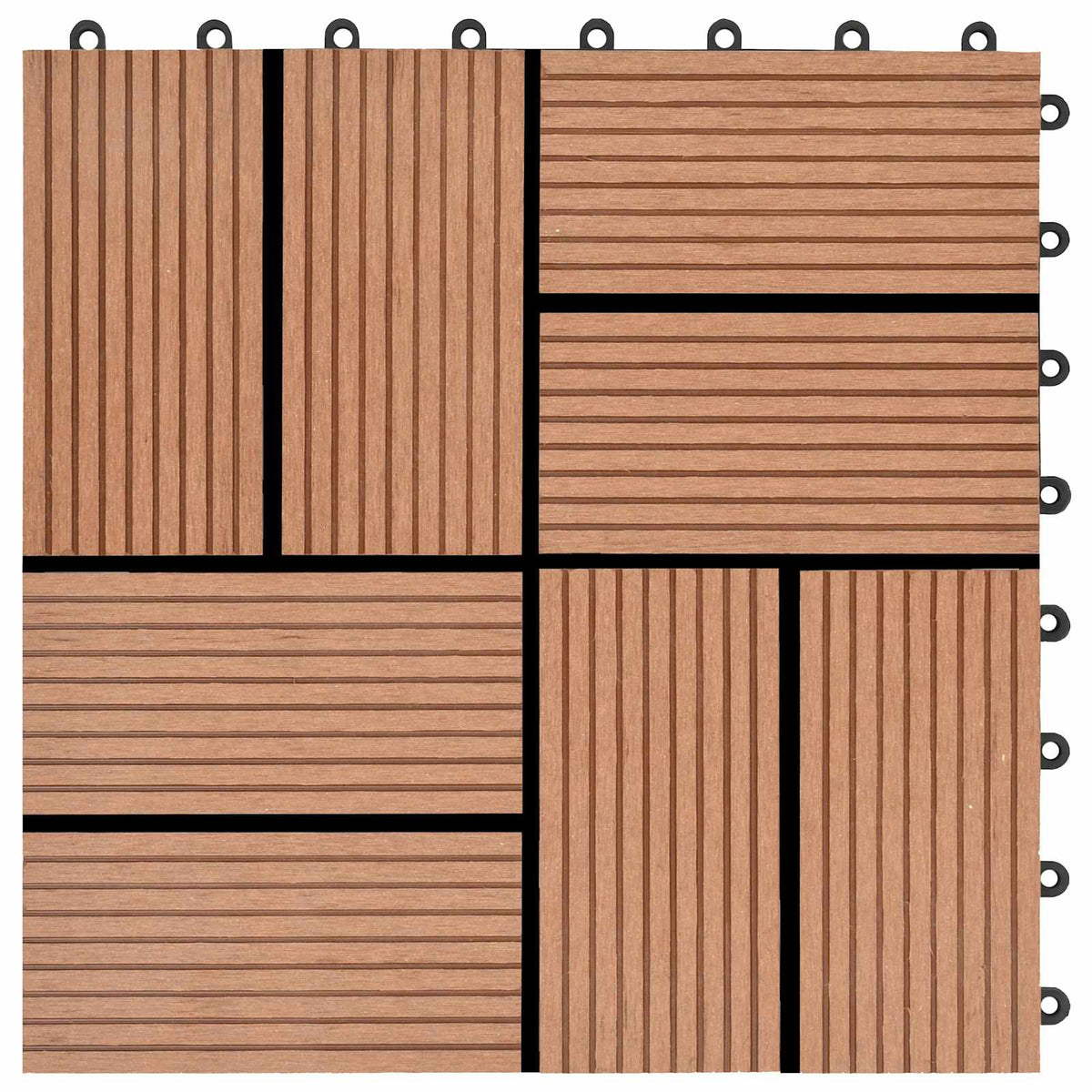 Pločice za decking 22 pcs Smeđa 30 x 30 cm Drvoplastična smjesa
