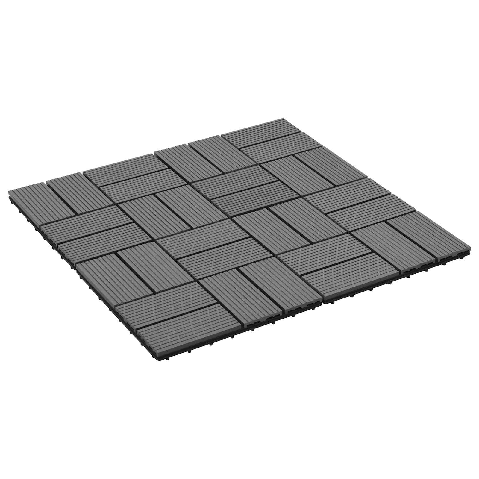 Pločice za decking 22 pcs Siva 30 x 30 cm Drvoplastična smjesa