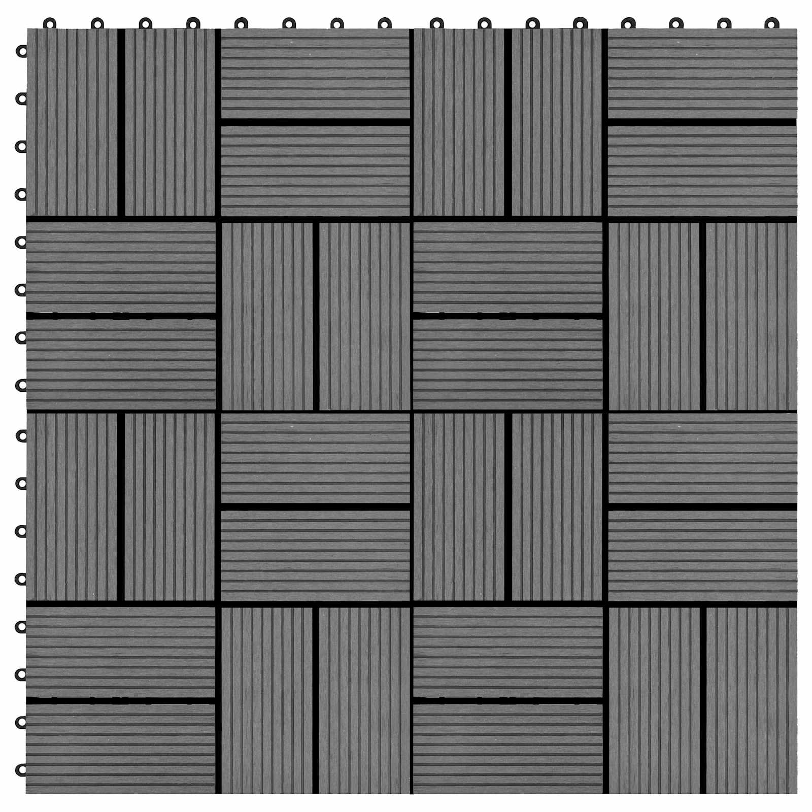 Pločice za decking 22 pcs Siva 30 x 30 cm Drvoplastična smjesa