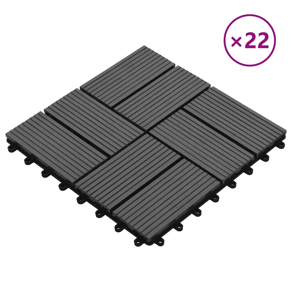 Pločice za decking 22 pcs Siva 30 x 30 cm Drvoplastična smjesa