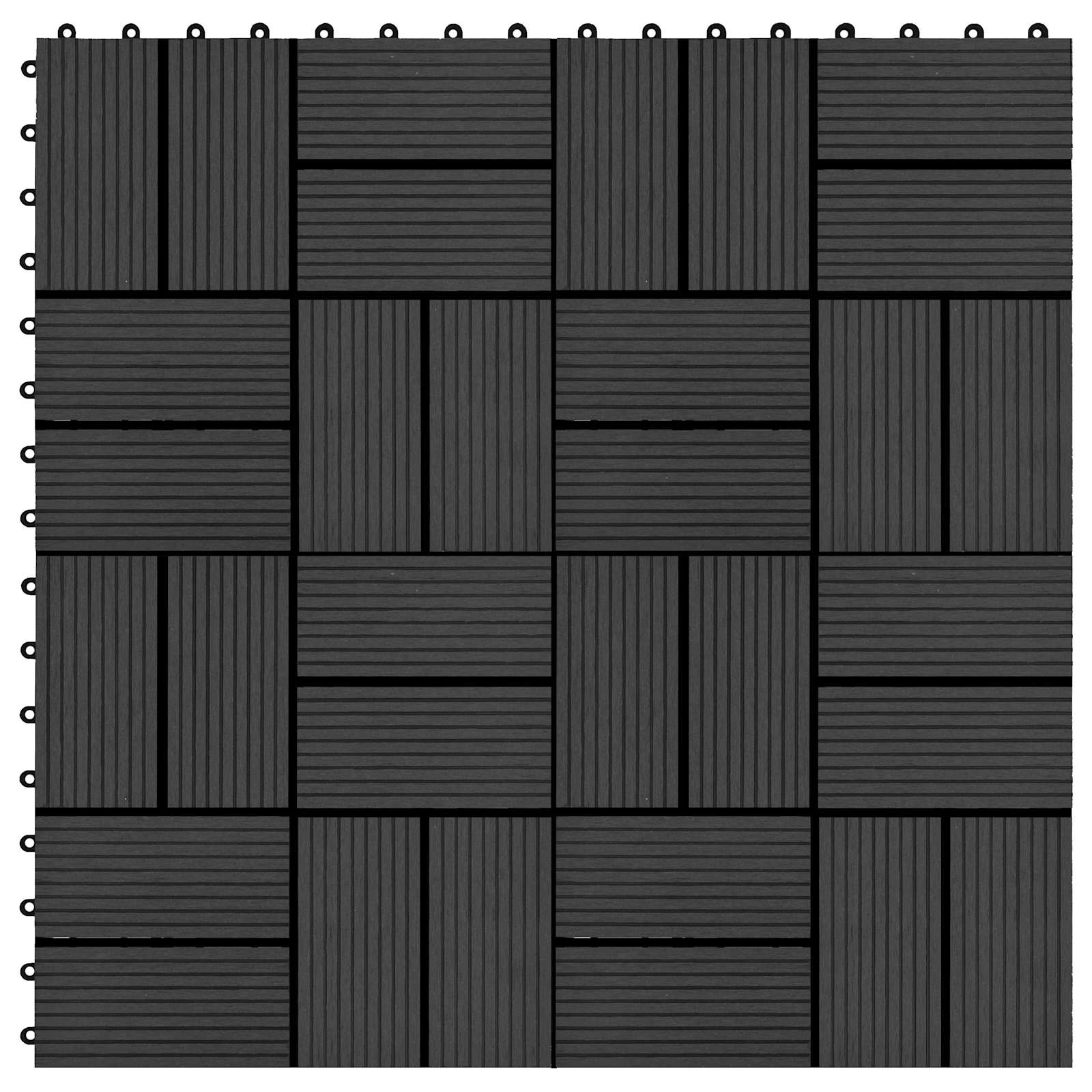 Pločice za decking 22 pcs Crna 30 x 30 cm Drvoplastična smjesa