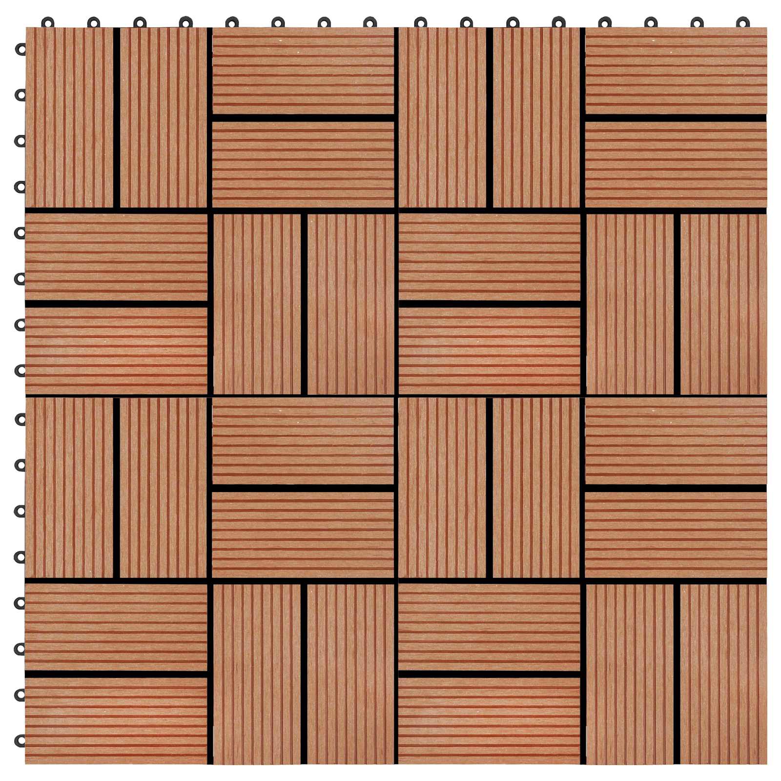 Pločice za decking 22 pcs Tikovina 30 x 30 cm