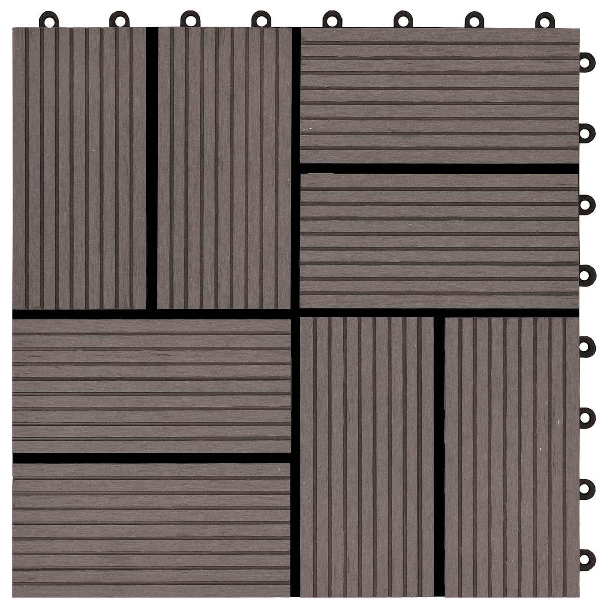 Pločice za decking 22 kom. Tamno smeđa 30 x 30 cm WPC
