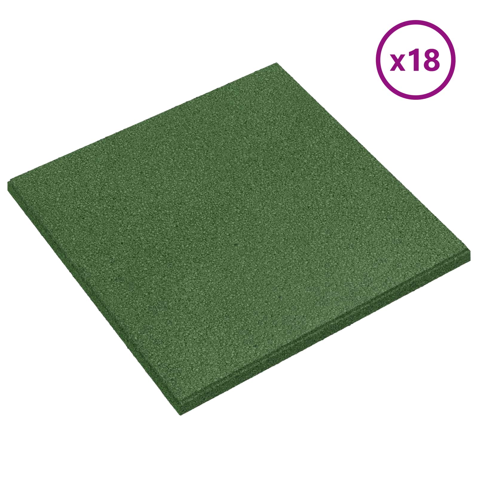 Ploče za zaštitu od padova 18 pcs Zelena 50 x 50 cm Guma