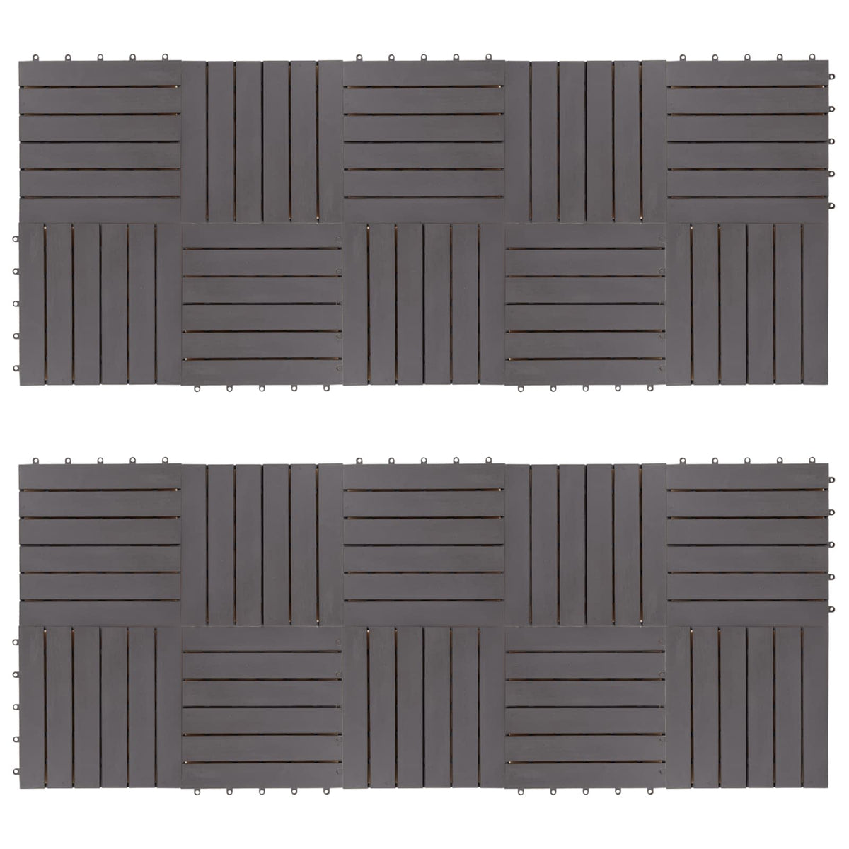 Pločice za decking 20 pcs Siva 30 x 30 cm Acacijsko drvo