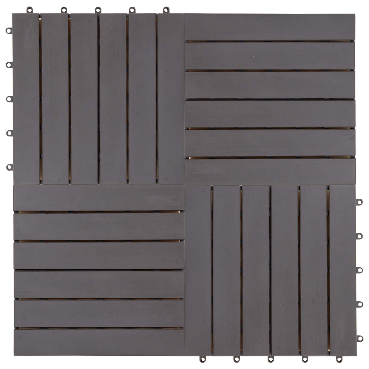Pločice za decking 20 pcs Siva 30 x 30 cm Acacijsko drvo
