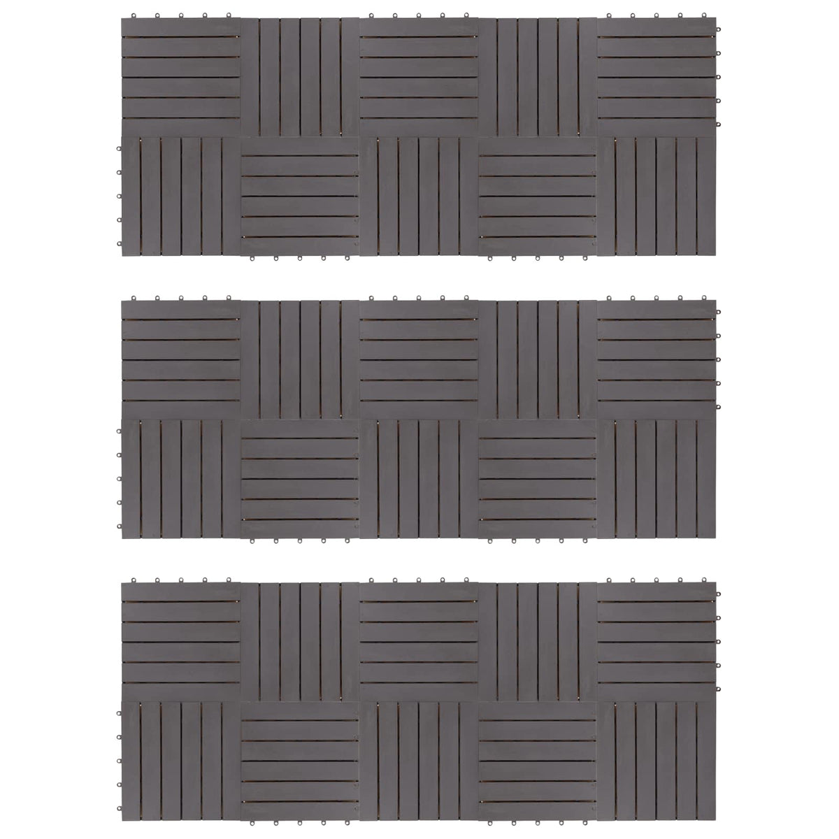 Pločice za decking 30 pcs Siva 30 x 30 cm Acacijsko drvo
