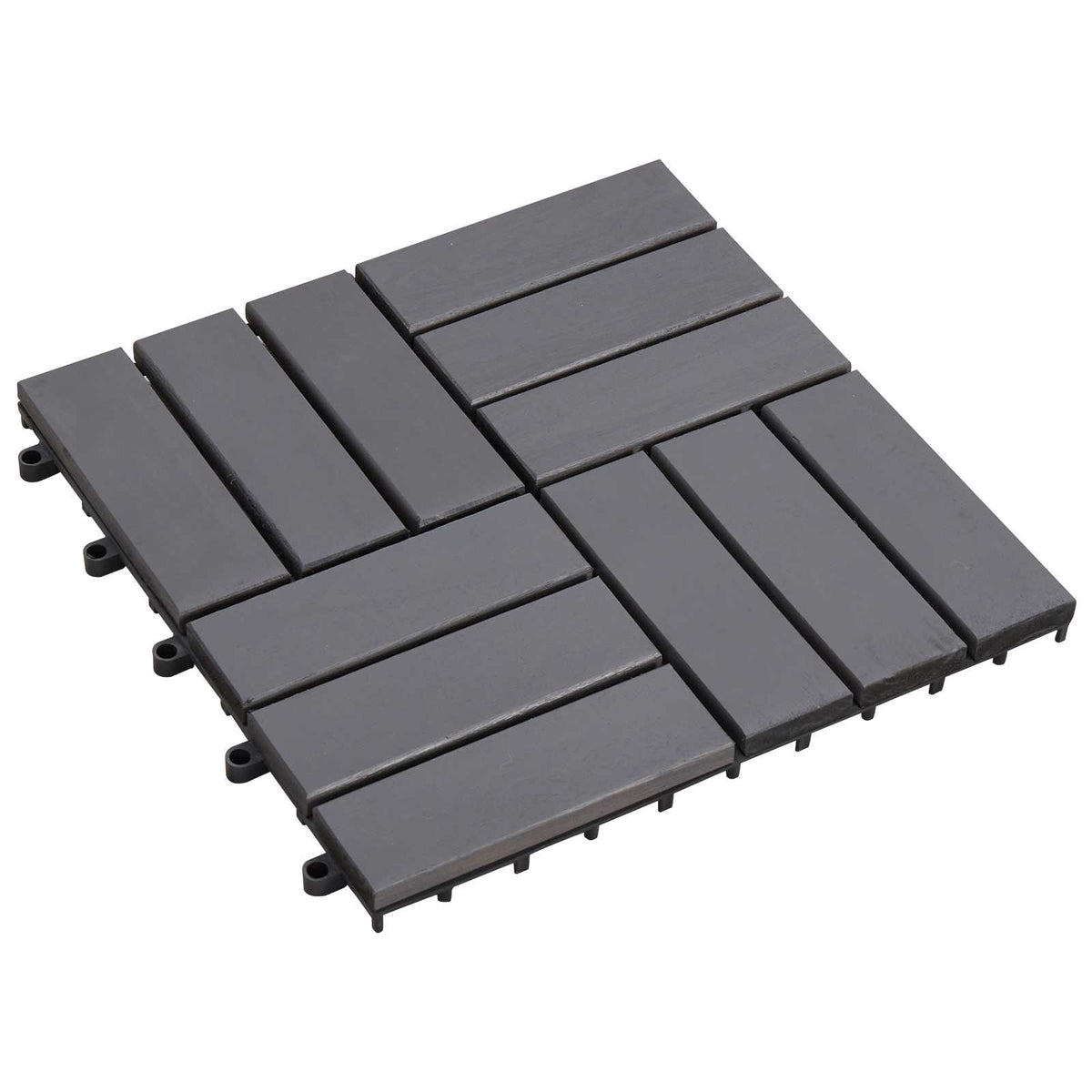 Pločice za decking 20 pcs Siva 30 x 30 cm Acacijsko drvo