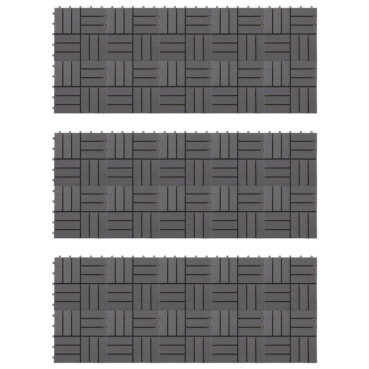 Pločice za decking 30 pcs Siva 30 x 30 cm Acacijsko drvo