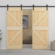 Klizna vrata 2 pcs 100 x 210 cm Masivna borovina