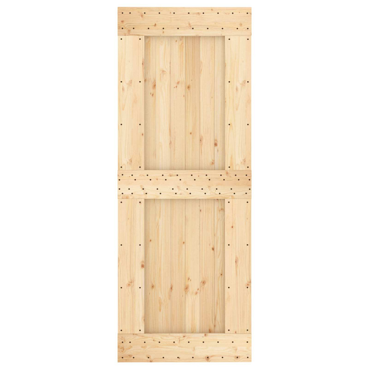Klizna vrata Prirodna i crna 80 x 210 cm Čvrsta borovina