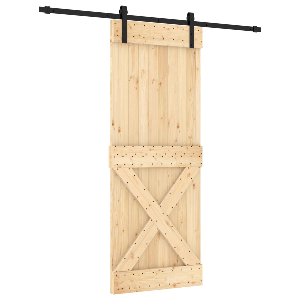 Klizna vrata 80 x 210 cm Čvrsta borovina (neobrađena)