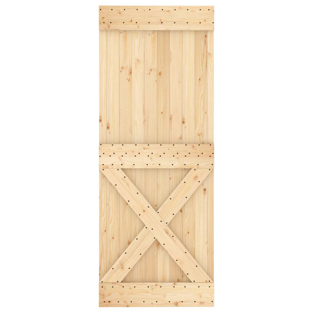 Klizna vrata 80 x 210 cm Čvrsta borovina (neobrađena)
