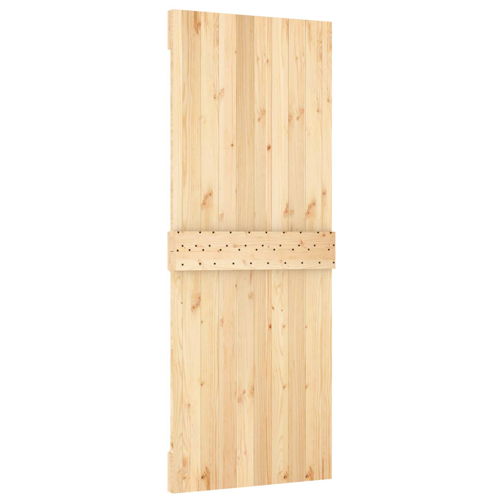 Klizna vrata Prirodna i bijela 80 x 210 cm Čvrsta borovina