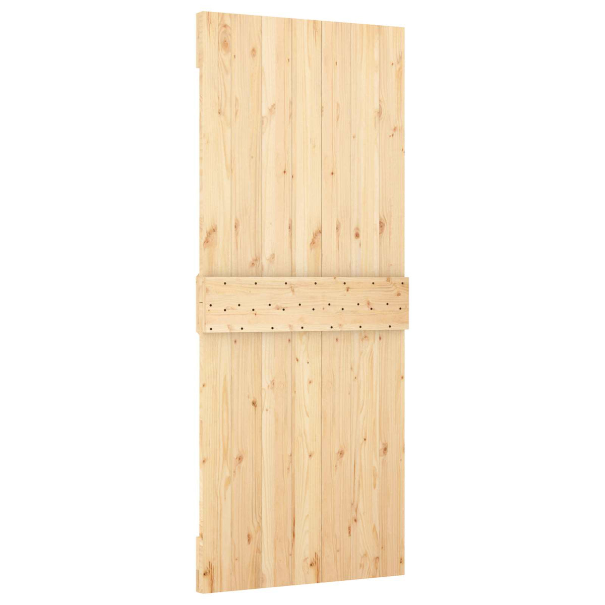 Klizna vrata Prirodna i bijela 85 x 210 cm Čvrsta borovina