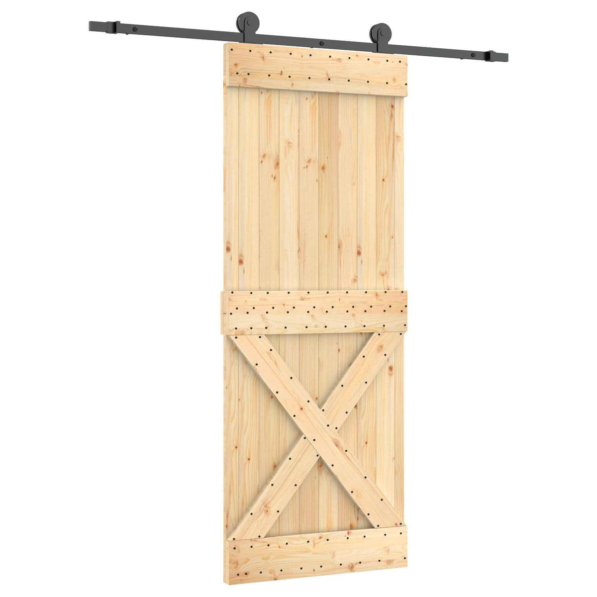 Klizna vrata 80 x 210 cm Čvrsta borovina (neobrađena)