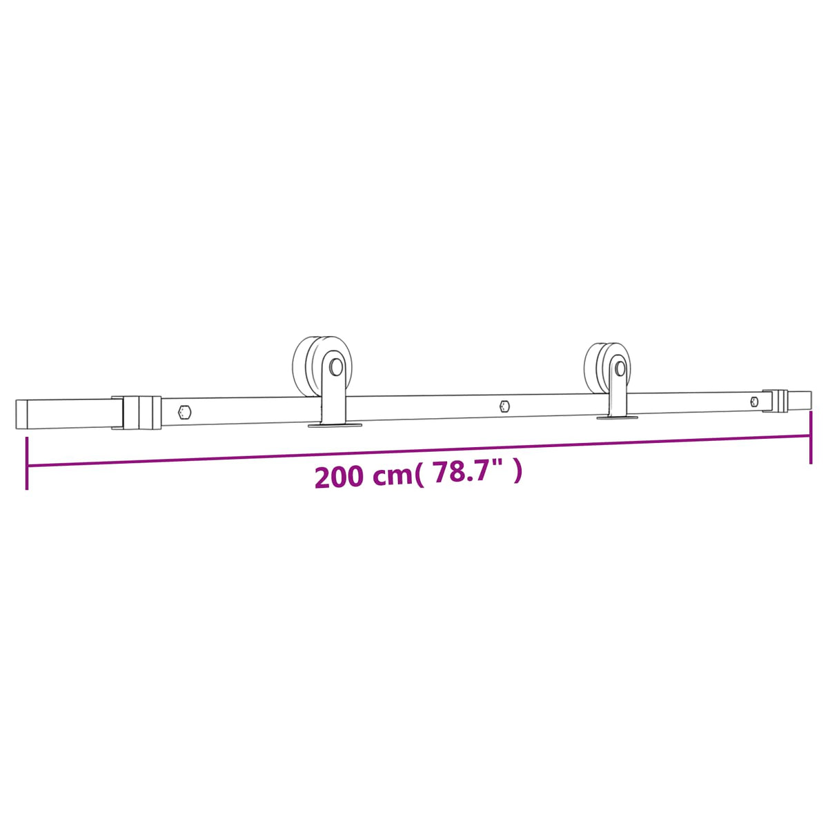 Klizna vrata Prirodna i crna 85 x 210 cm Čvrsta borovina