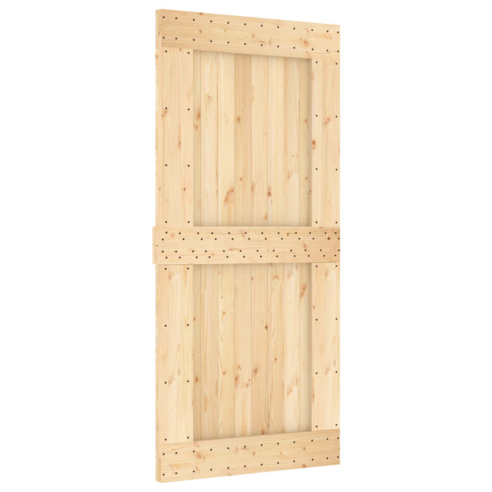 Klizna vrata 95 x 210 cm Čvrsta borovina (neobrađena)