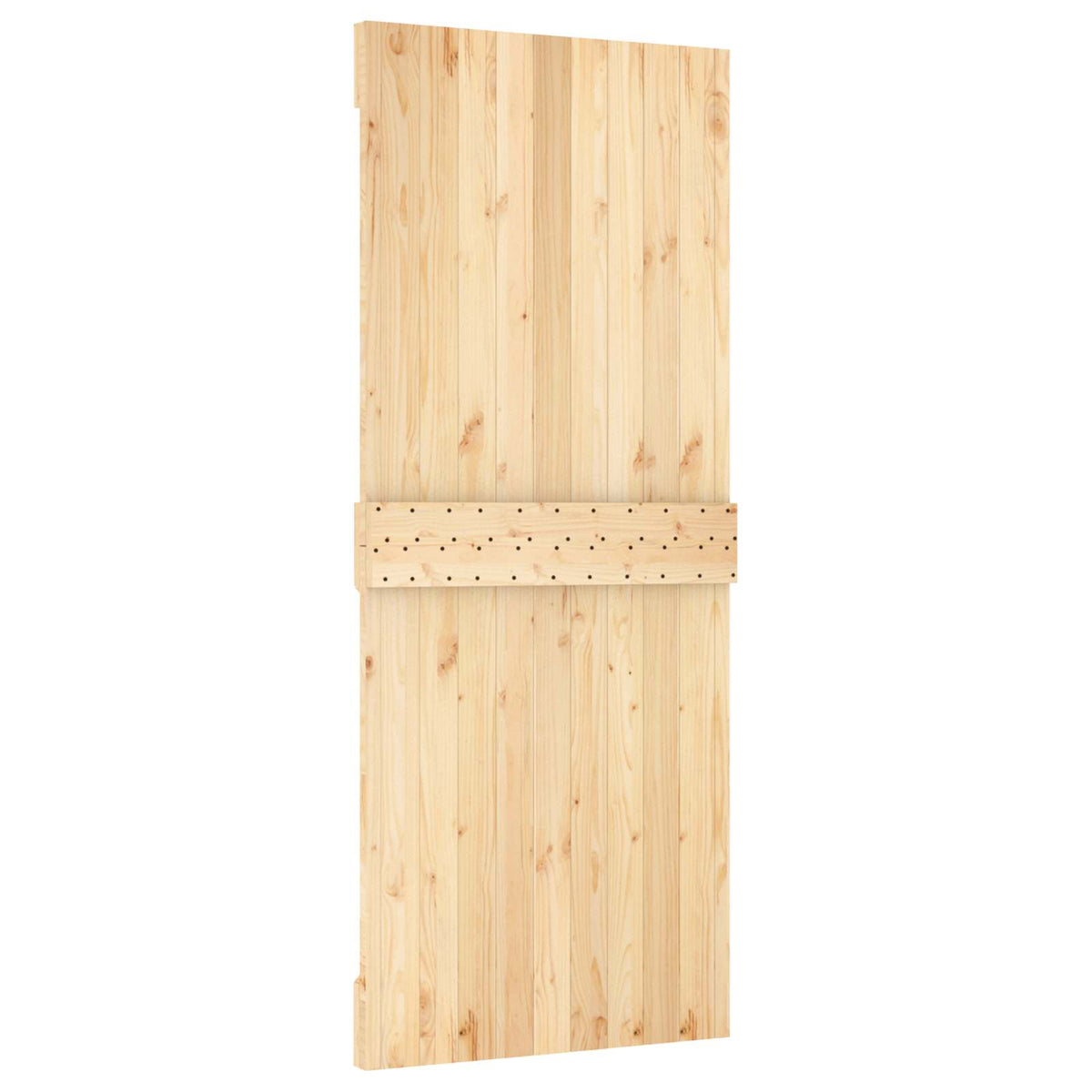Klizna vrata Prirodna i crna 85 x 210 cm Čvrsta borovina