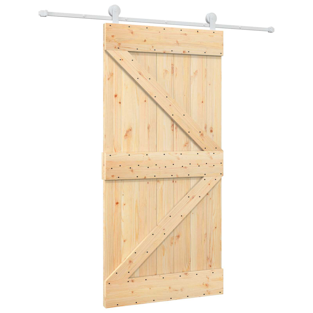 Klizna vrata Prirodna i bijela 100 x 210 cm Masivna borovina