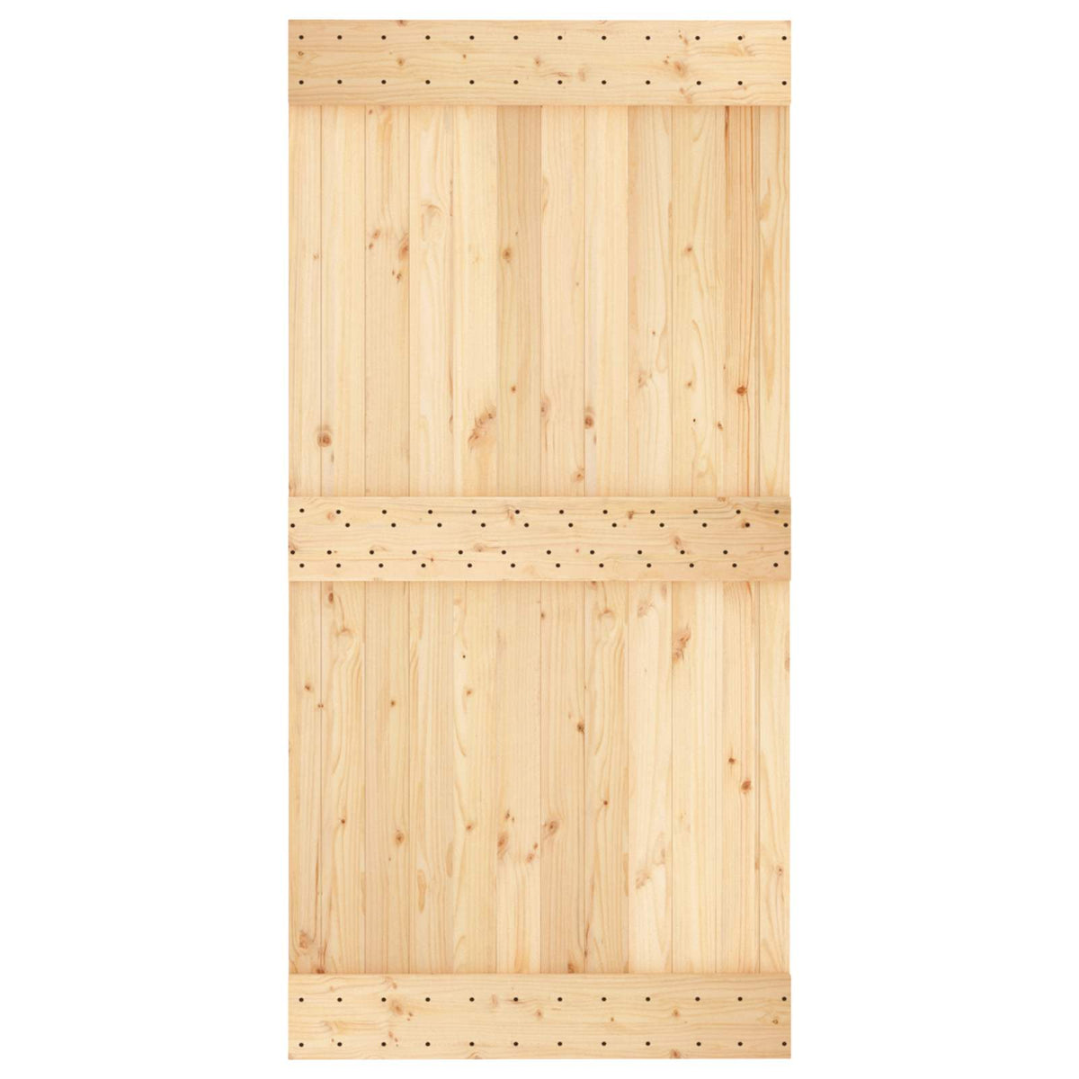 Klizna vrata Prirodna i bijela 100 x 210 cm Čvrsta borovina