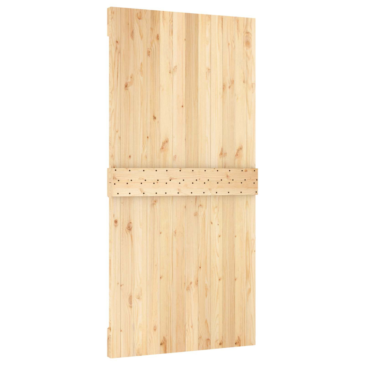 Klizna vrata Prirodna i bijela 100 x 210 cm Čvrsta borovina