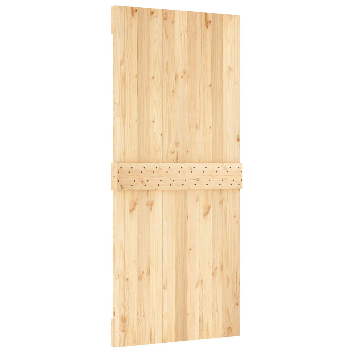 Klizna vrata Prirodna i crna 90 x 210 cm Čvrsta borovina