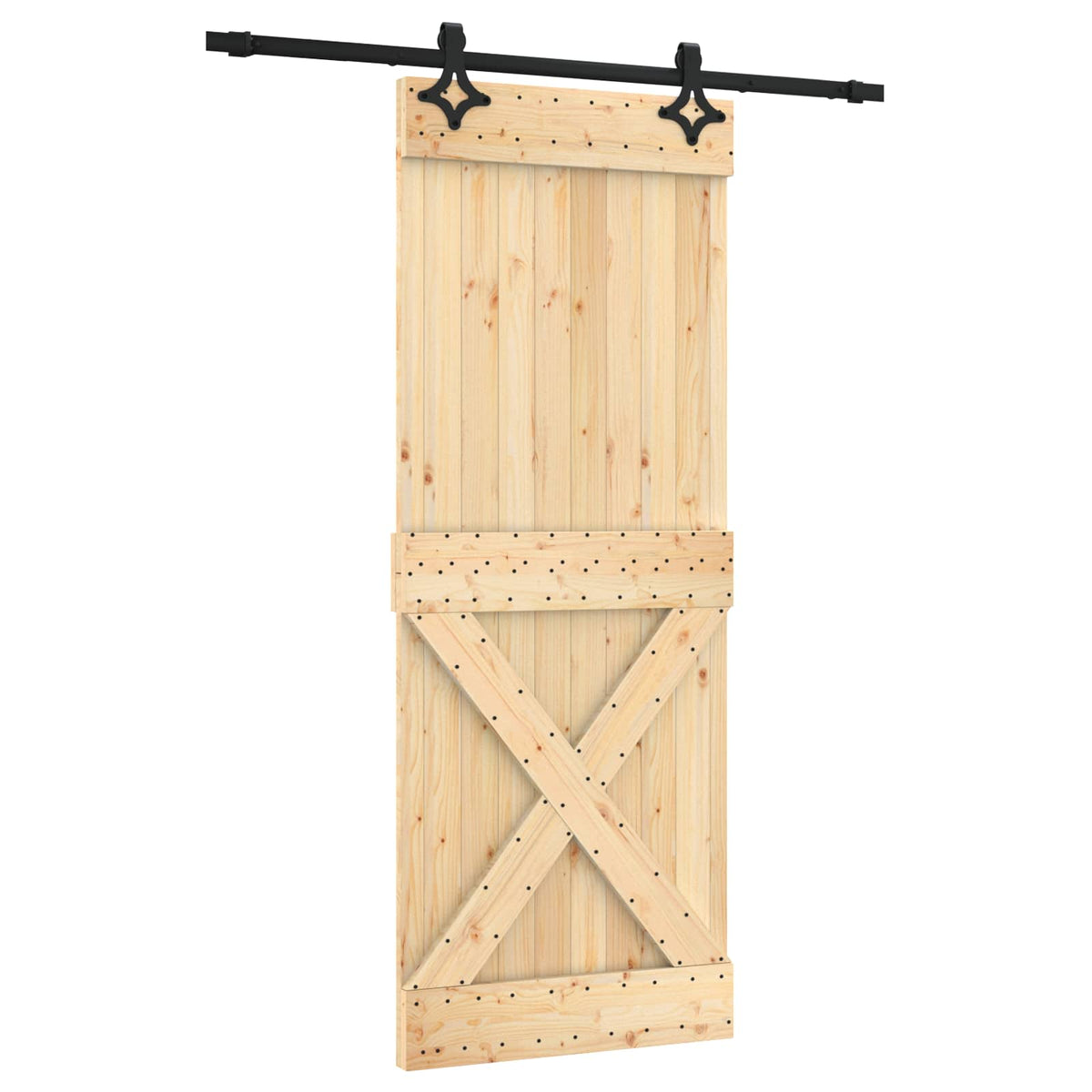 Klizna vrata 80 x 210 cm Čvrsta borovina (neobrađena)