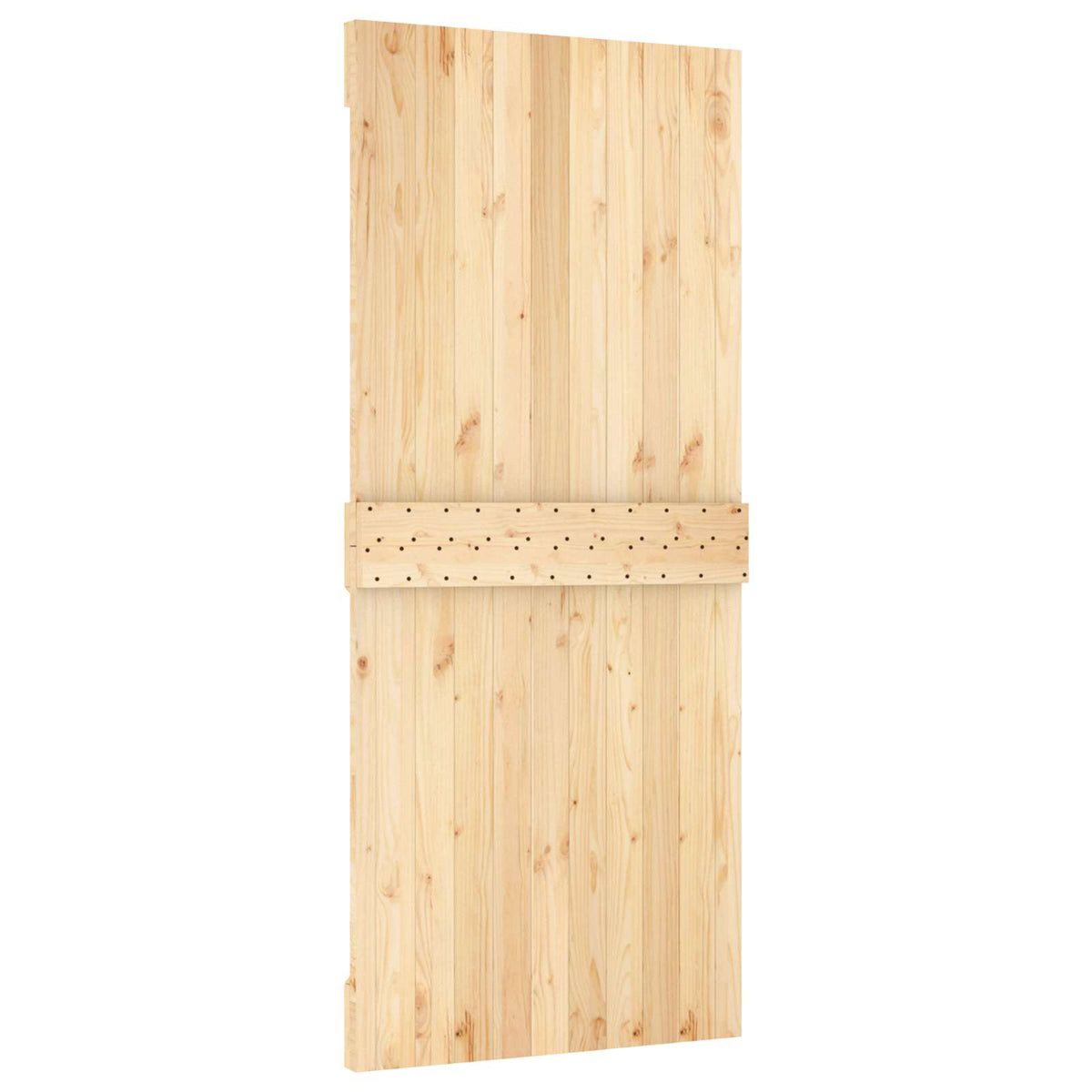 Klizna vrata Prirodna i crna 90 x 210 cm Čvrsta borovina