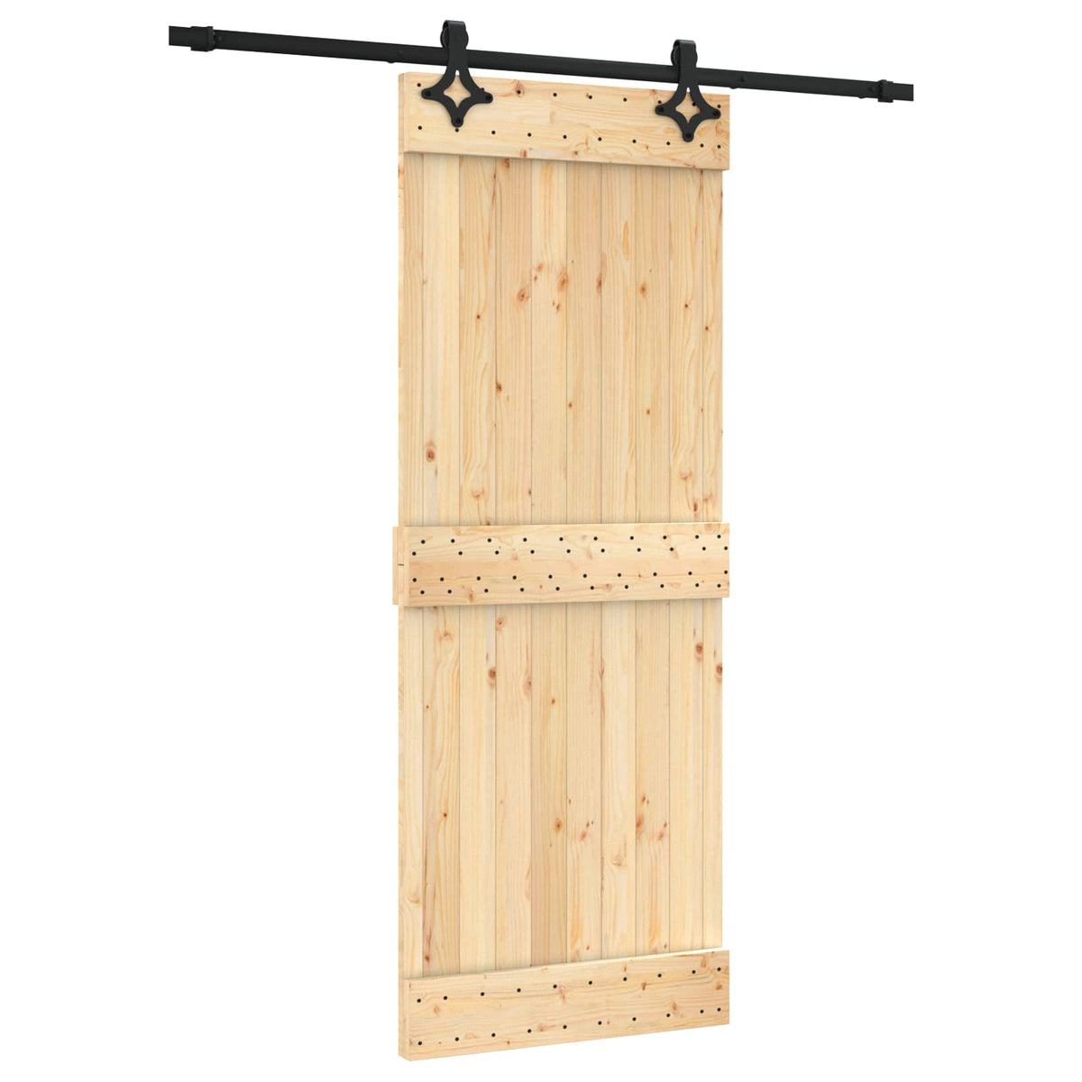 Klizna vrata 80 x 210 cm Čvrsta borovina (neobrađena)