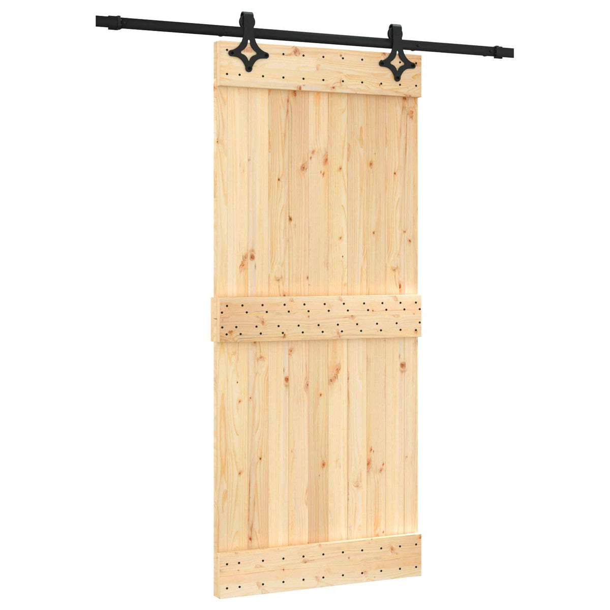 Klizna vrata 90 x 210 cm Čvrsta borovina (neobrađena)