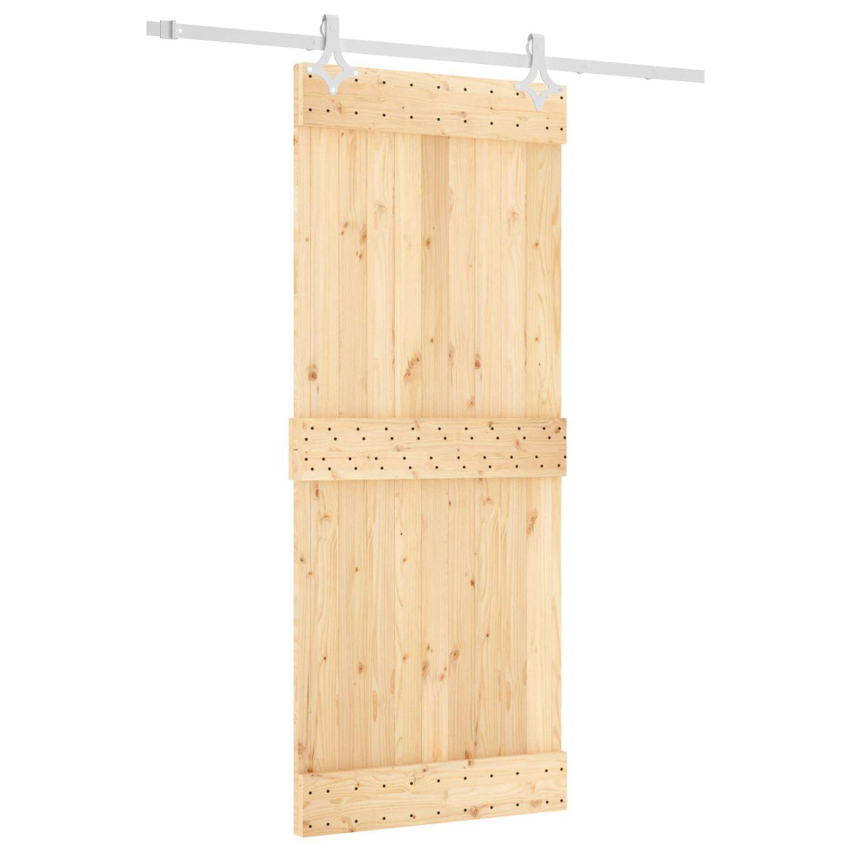 Klizna vrata 85 x 210 cm Čvrsta borovina (neobrađena)