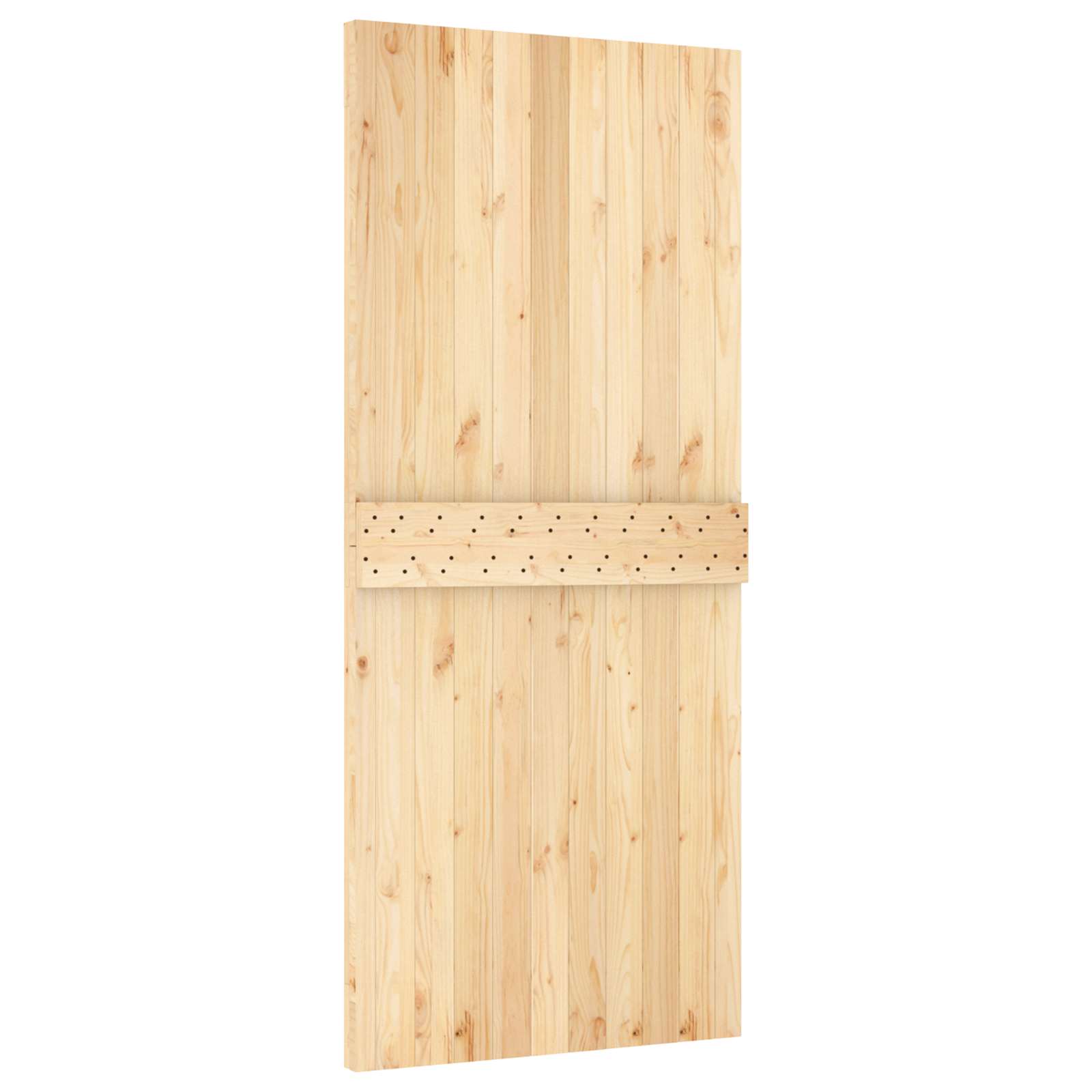 Klizna vrata Prirodna i bijela 90 x 210 cm Čvrsta borovina