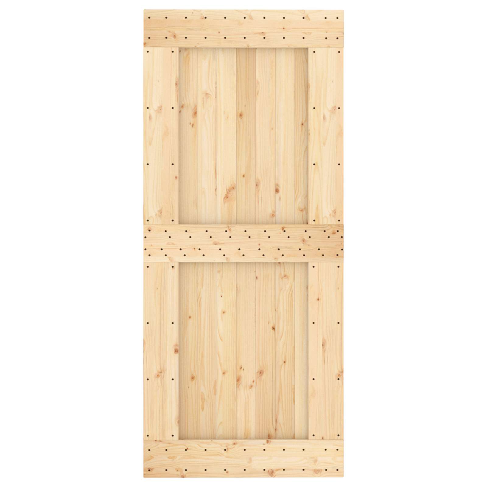 Klizna vrata Prirodna i bijela 90 x 210 cm Čvrsta borovina