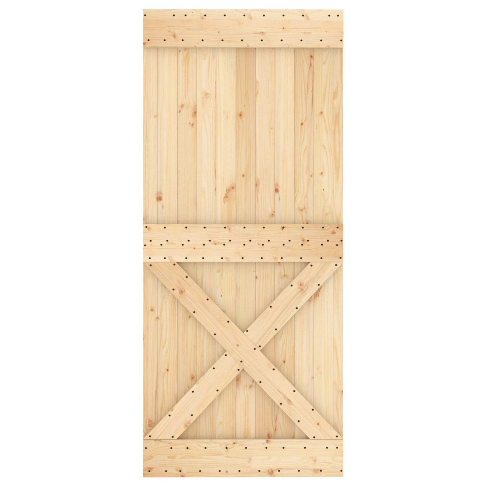 Klizna vrata Prirodna i bijela 90 x 210 cm Čvrsta borovina