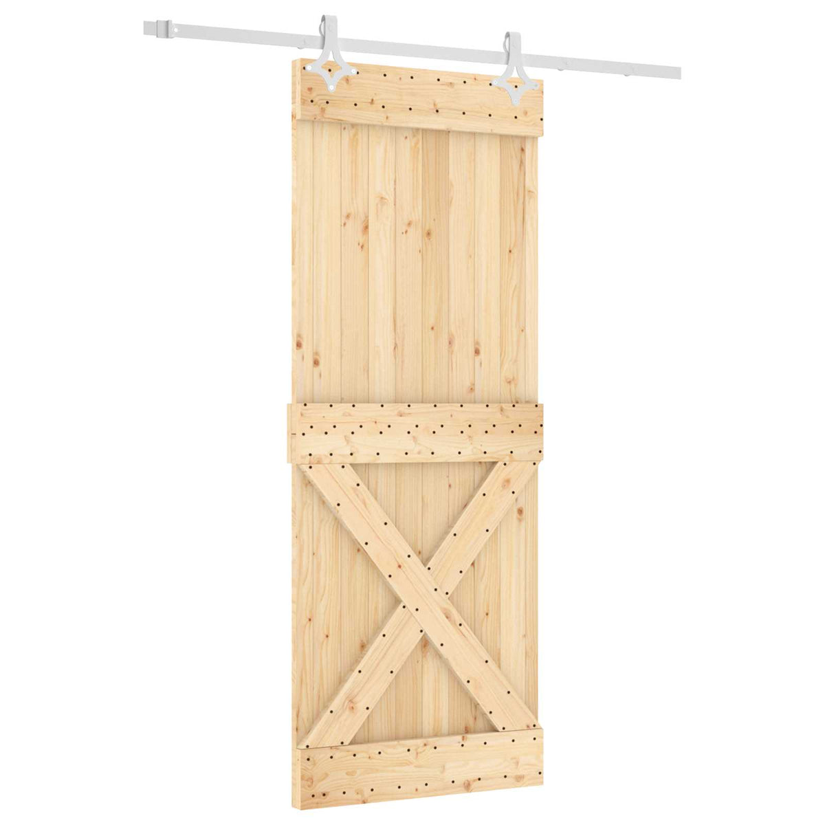 Klizna vrata 80 x 210 cm Čvrsta borovina (neobrađena)