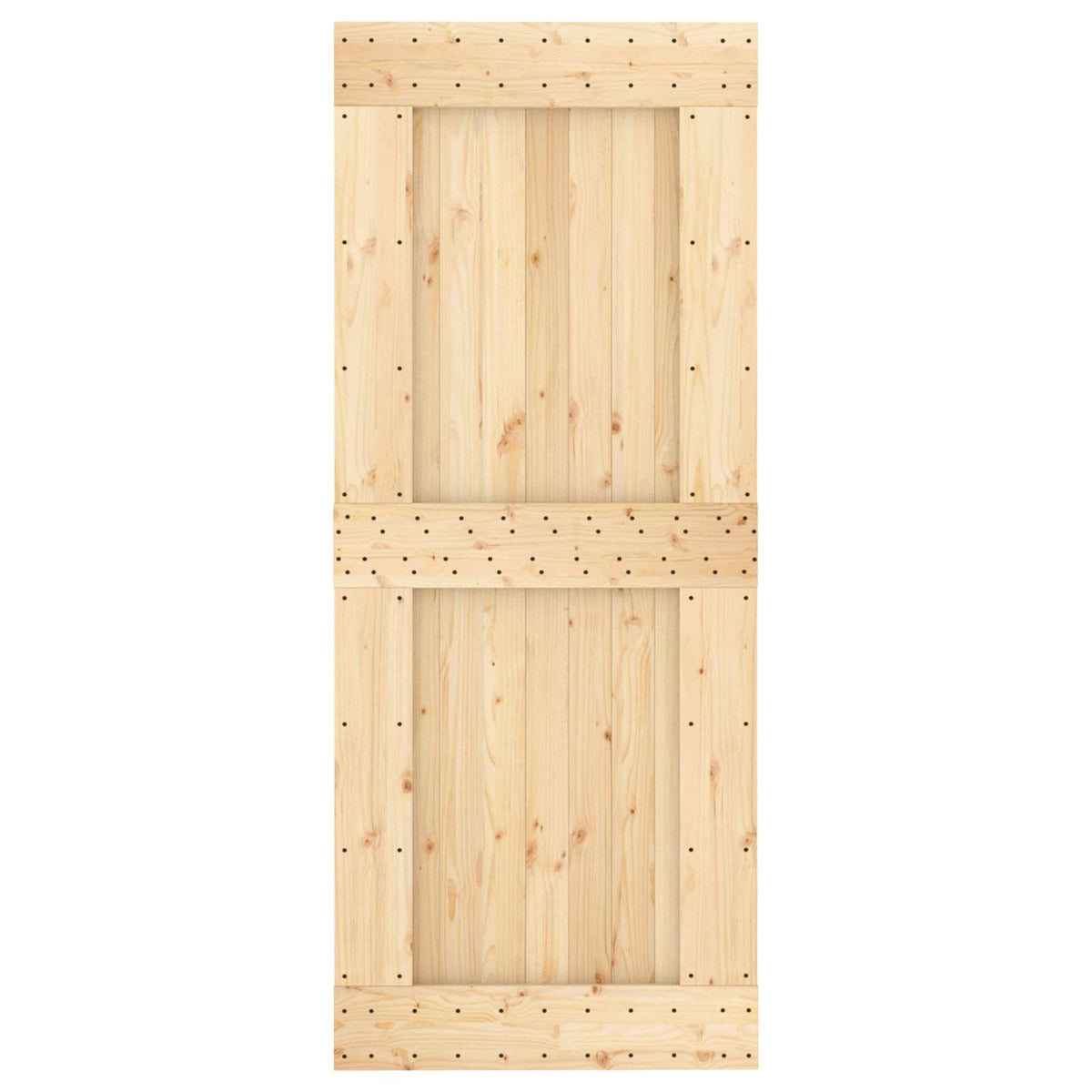 Klizna vrata Prirodna i crna 85 x 210 cm Čvrsta borovina