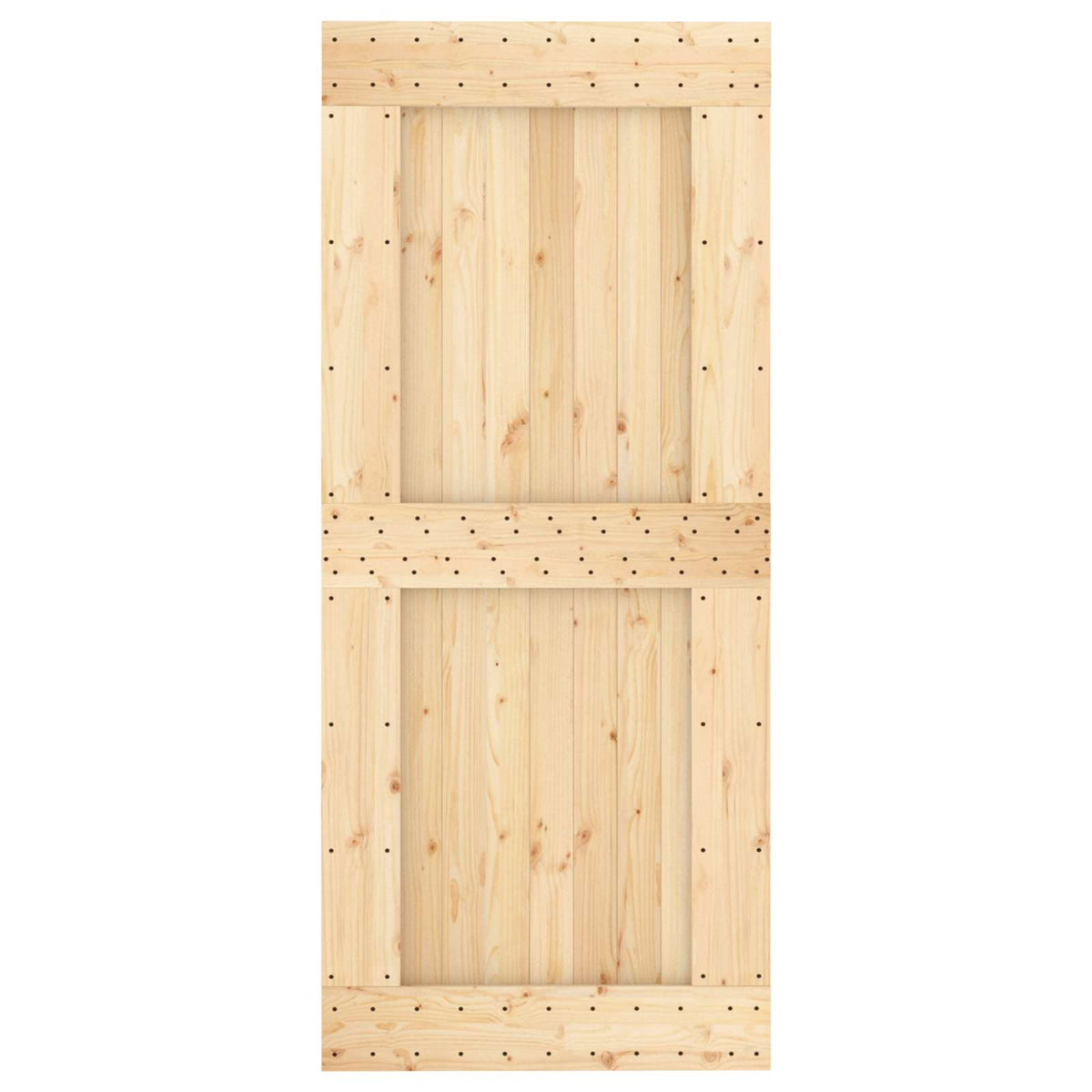 Klizna vrata Prirodna i crna 90 x 210 cm Čvrsta borovina