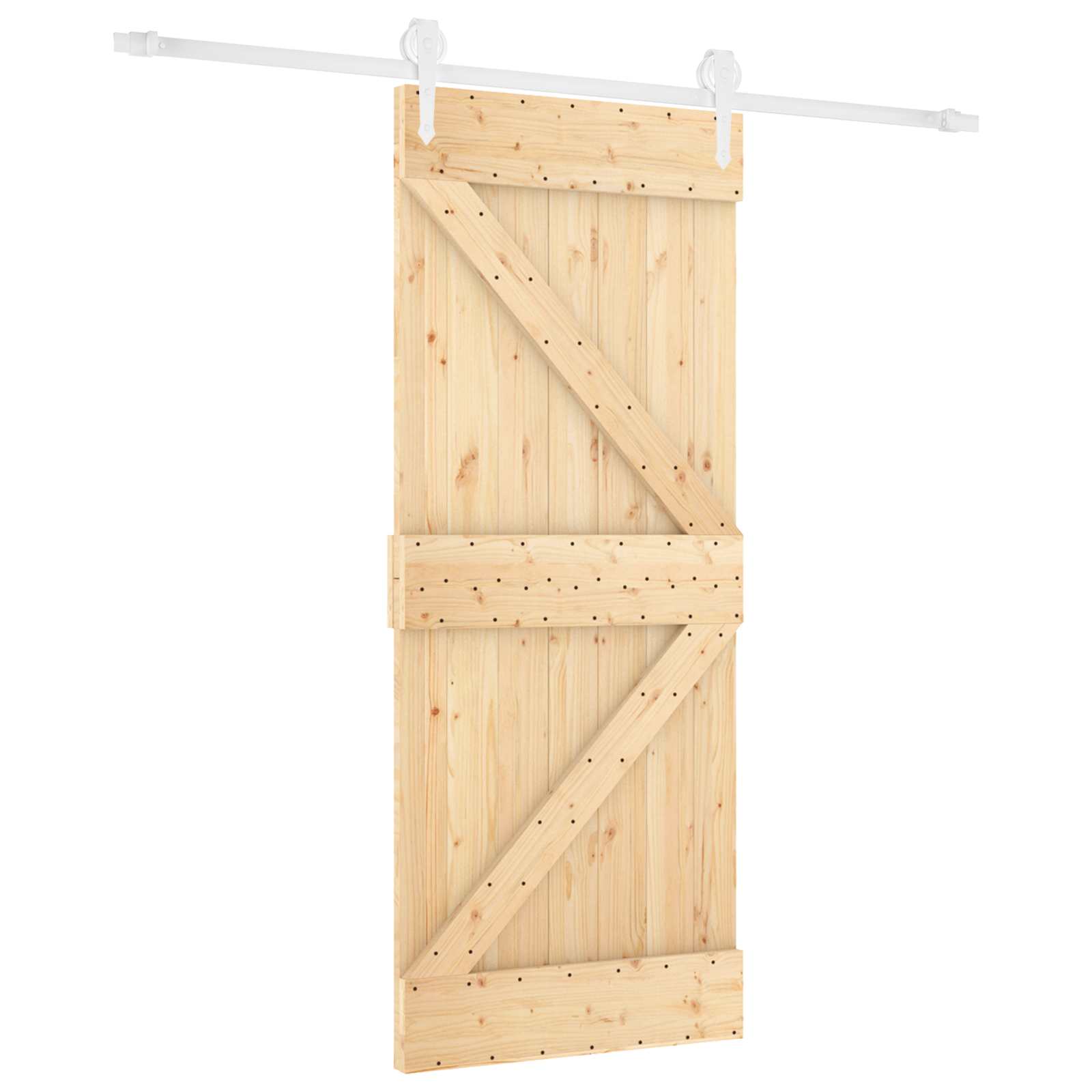 Klizna vrata Prirodna i bijela 80 x 210 cm Masivna borovina
